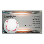 Carte De Visite Magnétique Entraîneur de baseball | Professionnel (devant)