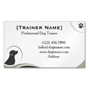 Carte De Visite Magnétique Entraîneur de Chien Professionnel Minimaliste Pers