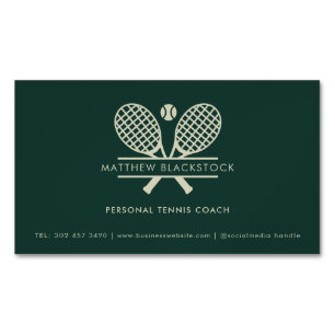 Carte De Visite Magnétique Entraîneur Professionnel de Tennis sur Gazon Moder