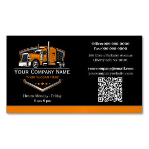 Carte De Visite Magnétique Entreprise de camionnage professionnel Code QR