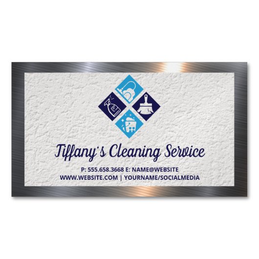 Carte De Visite Magnétique Entretien de la maison services propres (devant)