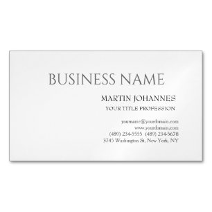 Carte De Visite Magnétique Esthétique Professionnel Chic Noir & Blanc