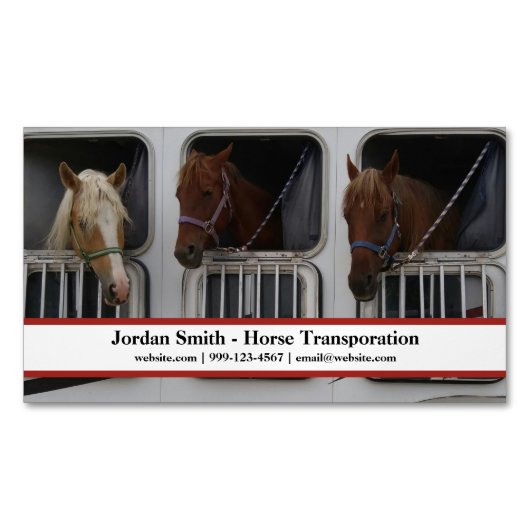 Carte De Visite Magnétique Expédition/transport/remorquage simple à cheval (devant)