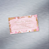 Carte De Visite Magnétique Extensions Eyelash en marbre rose et or - Lashes (In Situ)
