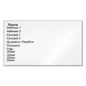 carte de visite magnétique fait sur commande (devant)