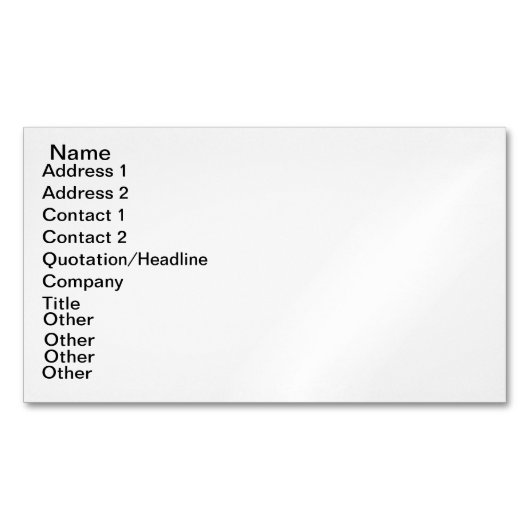 carte de visite magnétique fait sur commande (devant)