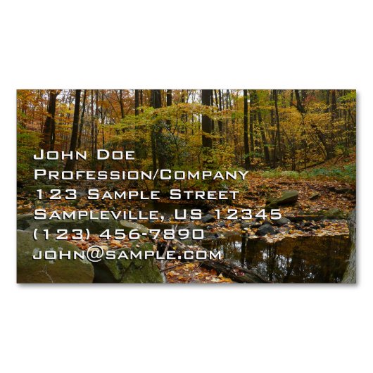 Carte De Visite Magnétique Fall Creek avec réflexion à Laurel Hill Park (devant)