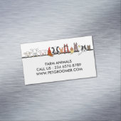 Carte De Visite Magnétique Farm Animals Sheep Chicken Cow customer basic (In Situ)