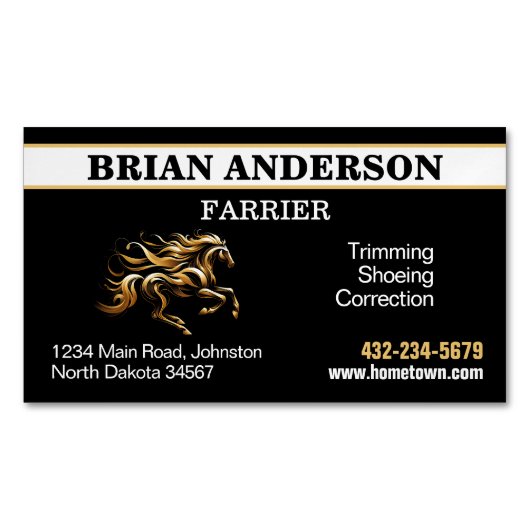 Carte De Visite Magnétique Farrier (devant)