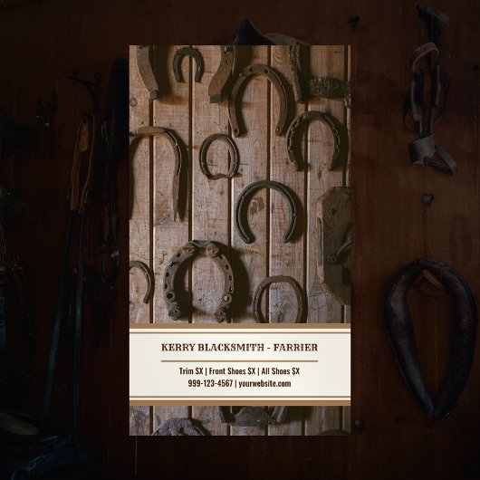 Carte De Visite Magnétique Farrier Horseshoe et Trim