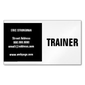 Carte De Visite Magnétique Fente noire moderne de blanc (devant)