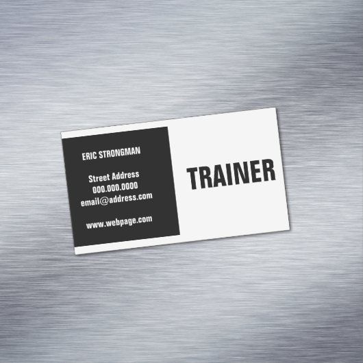 Carte De Visite Magnétique Fente noire moderne de blanc (In Situ)