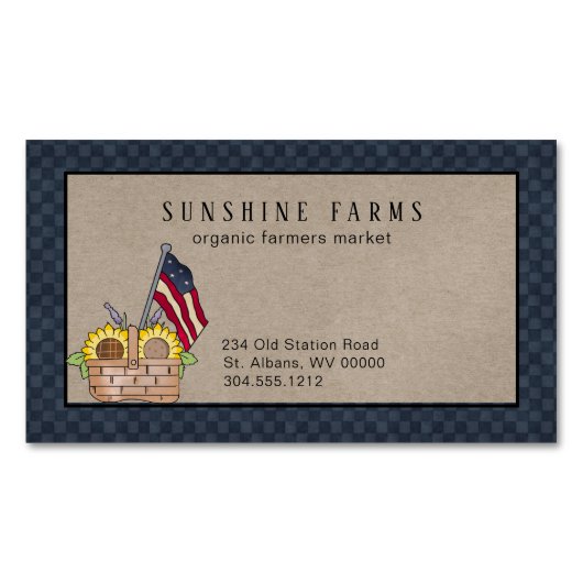 Carte De Visite Magnétique Ferme de poulet rustique (devant)