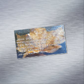 Carte De Visite Magnétique Feuille d'érable jaune congelée Automne Nature (In Situ)