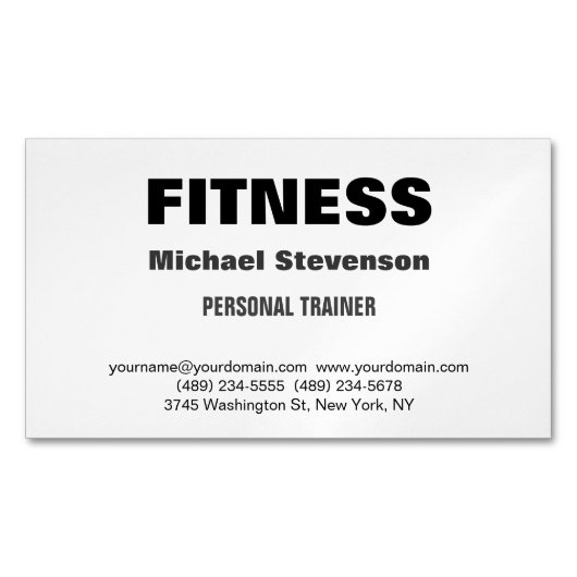 Carte De Visite Magnétique Fitness Trendy Stylish (devant)
