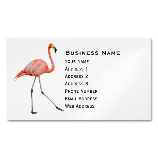 Carte De Visite Magnétique Flamant rose rose (devant)