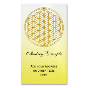 Carte De Visite Magnétique Fleur de DES Lebens - or de la vie/Blume