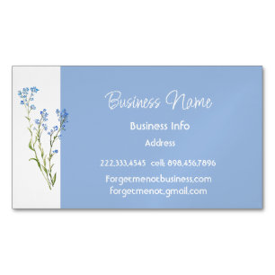 Carte De Visite Magnétique Fleur de myosotis personnalisée pour entreprise