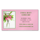 Carte De Visite Magnétique Fleuriste rose (devant)