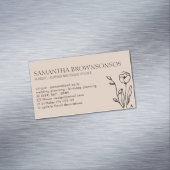 Carte De Visite Magnétique Fleuriste rose Pastel Fleur Floral (In Situ)