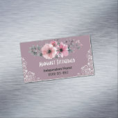 Carte de visite magnétique fleuriste rose poussiér (In Situ)