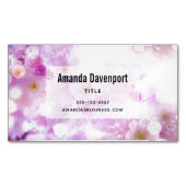 Carte De Visite Magnétique Fleurs de fleurs de cerisier rose (devant)