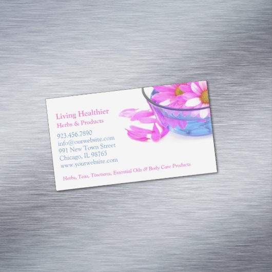 Carte De Visite Magnétique Fleurs de massage spas (In Situ)