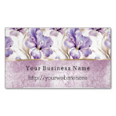 Carte De Visite Magnétique Fleurs d'Iris Violet nom de site Web d'entreprise (devant)