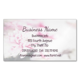 Carte De Visite Magnétique Floral Fleur Rose Personnalisé