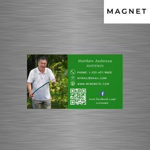 Carte De Visite Magnétique Forest green home réparations photo QR code handym