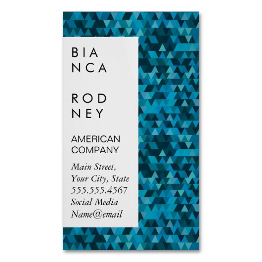 Carte De Visite Magnétique Formes bleues Entreprise (devant Vertical)