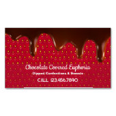 Carte De Visite Magnétique Fraise recouverte de chocolat (devant)