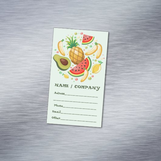 Carte De Visite Magnétique Fruits d'été frais Motif (In Situ)