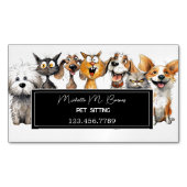 Carte De Visite Magnétique Funny Crazy Cats Chiens Animaux Soins Animaux Anim (devant)