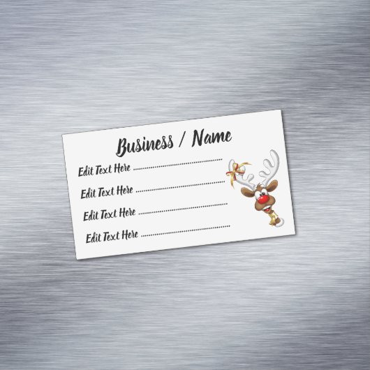 Carte De Visite Magnétique Funny Reindeer Peeking Christmas Meme  (In Situ)