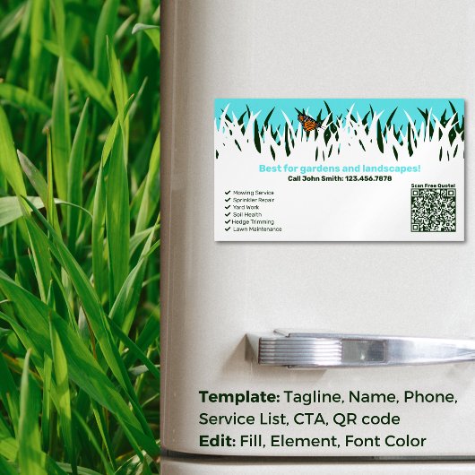 Carte De Visite Magnétique 🌿 🦋 Garden Health : Service professionnel de soi