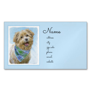 Carte De Visite Magnétique Glen of Imaal Terrier Peinture - Art original Chie