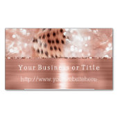 Carte De Visite Magnétique Glitzy Rose Gold Sparkle Cheetah (devant)
