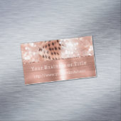 Carte De Visite Magnétique Glitzy Rose Gold Sparkle Cheetah (In Situ)