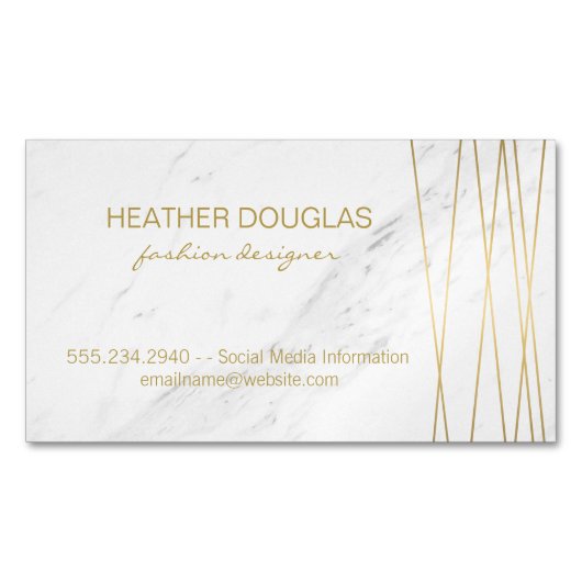 Carte De Visite Magnétique Gold Lux Modern avec marbre (devant)