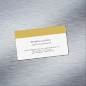 Carte De Visite Magnétique Gold White Color Modern Professional Serif Font (In Situ)