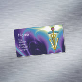 Carte De Visite Magnétique GOLDEN CADUCEUS VETERINARY SYMBOLE / Blue Purple (In Situ)