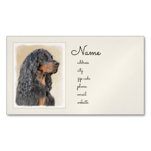 Carte De Visite Magnétique Gordon Setter Peinture - Joli art original chien