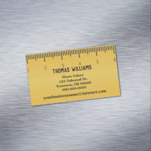 Carte De Visite Magnétique graphique de règle jaune
