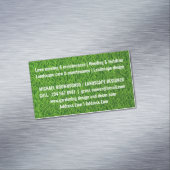 Carte De Visite Magnétique Grass Mower Vert Gris simple texturé (In Situ)