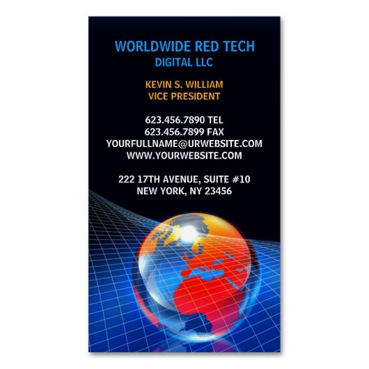 Carte De Visite Magnétique Grille (devant Vertical)