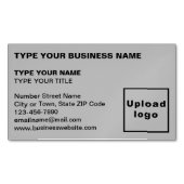 Carte de visite magnétique gris aligné gauche (devant)