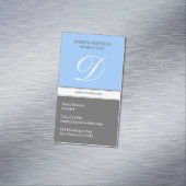 Carte De Visite Magnétique gris bleu initial (In Situ)