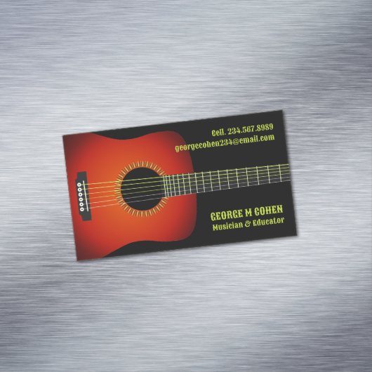 Carte De Visite Magnétique Guitare musicale (In Situ)