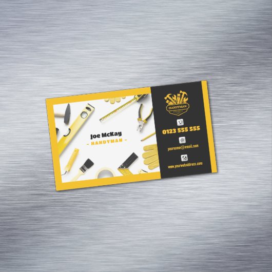Carte De Visite Magnétique Handy Man | Construction | Entrepreneur (In Situ)